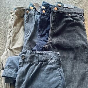 New Lands' End Boy size 16 bundle - 2 Corduroys, 2 Long Pants, 1 Shorts